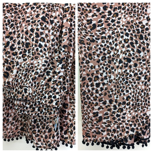 "WHIMSICAL" Pull On Elastic @ Waistline Pom Pom Detail Bohemian Palazzo Pants - Picture 6 of 14